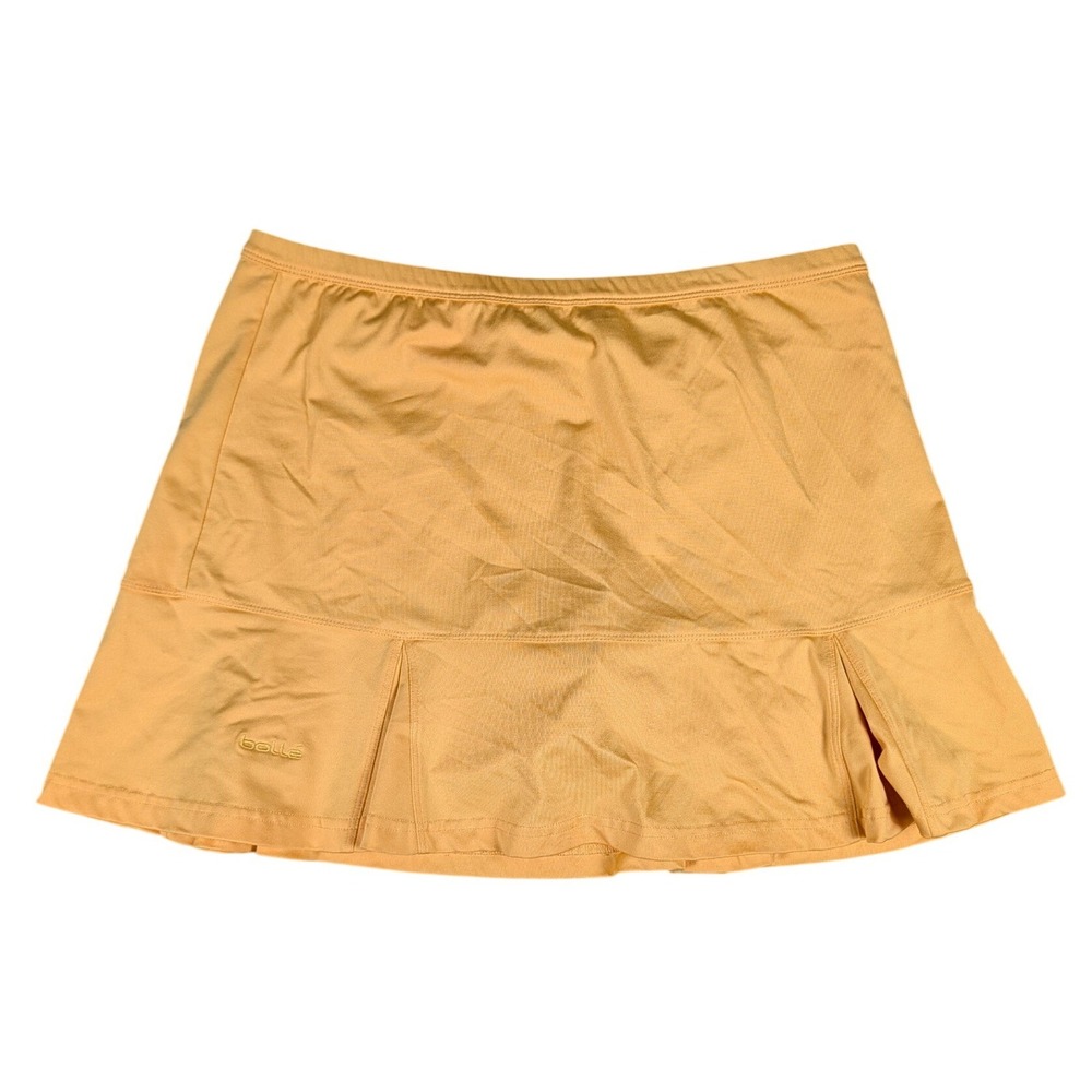 Bolle Womens Athletic Tennis Skort Orange Pleated Built-in Shorts Activewear M